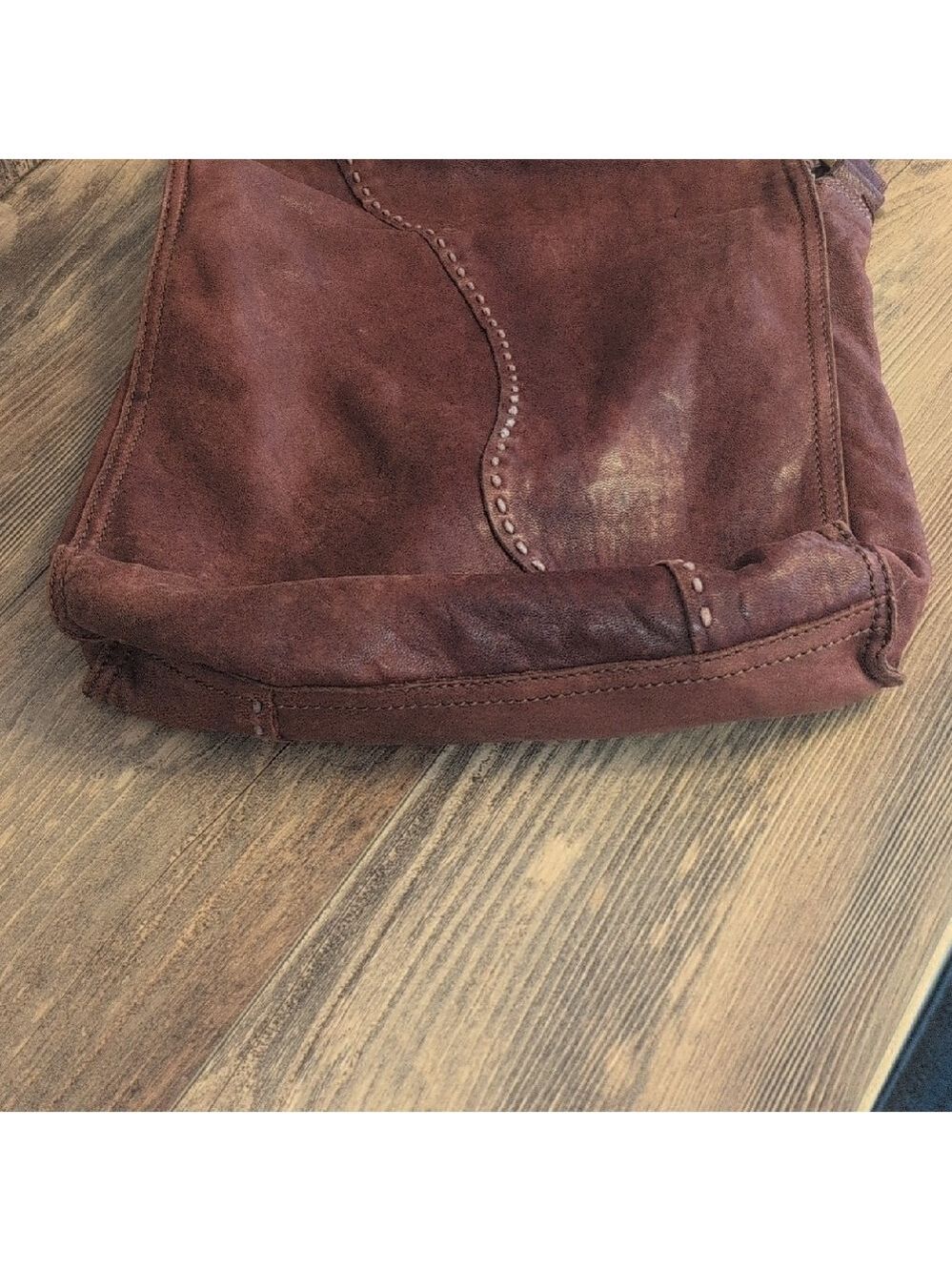 Lucky Brand Vintage Inspired Hobo Crossbody Red Leather Bag C196 - Picture 7 of 13